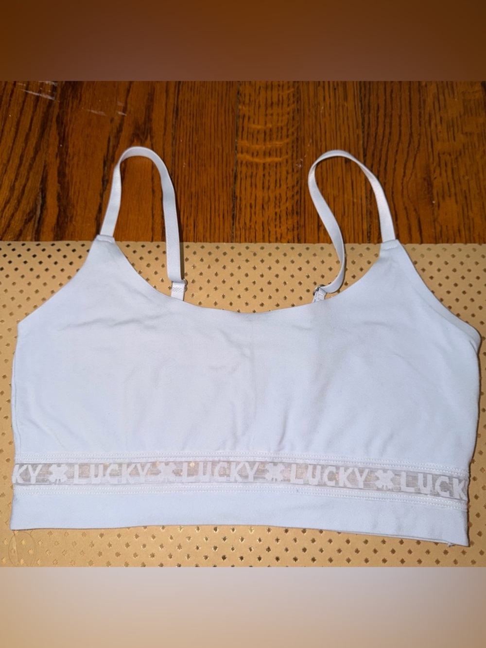 Bundle of 3 Lucky Brand Bralettes - L, Blue Flower, Blue and Beige - Picture 6 of 8